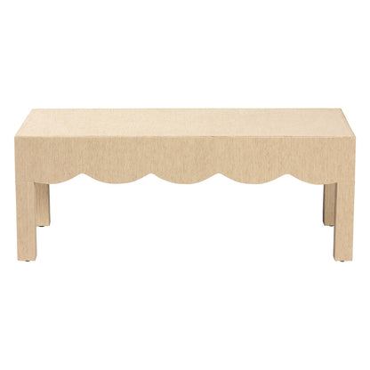 bali & pari  - Mason Coffee Table in Beige - Lucas-Faux Raffia-Coffee Table view 2
