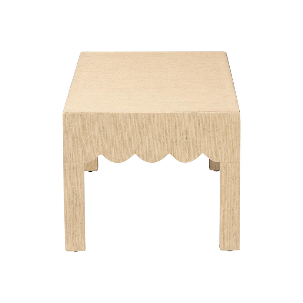 bali & pari  - Mason Coffee Table in Beige - Lucas-Faux Raffia-Coffee Table view 3