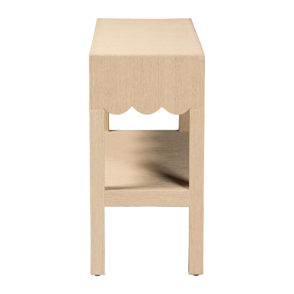 bali & pari  - Mason Console Table in Beige - Mason-Faux Raffia-Console Table view 3