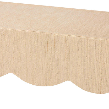bali & pari  - Mason Console Table in Beige - Mason-Faux Raffia-Console Table view 4