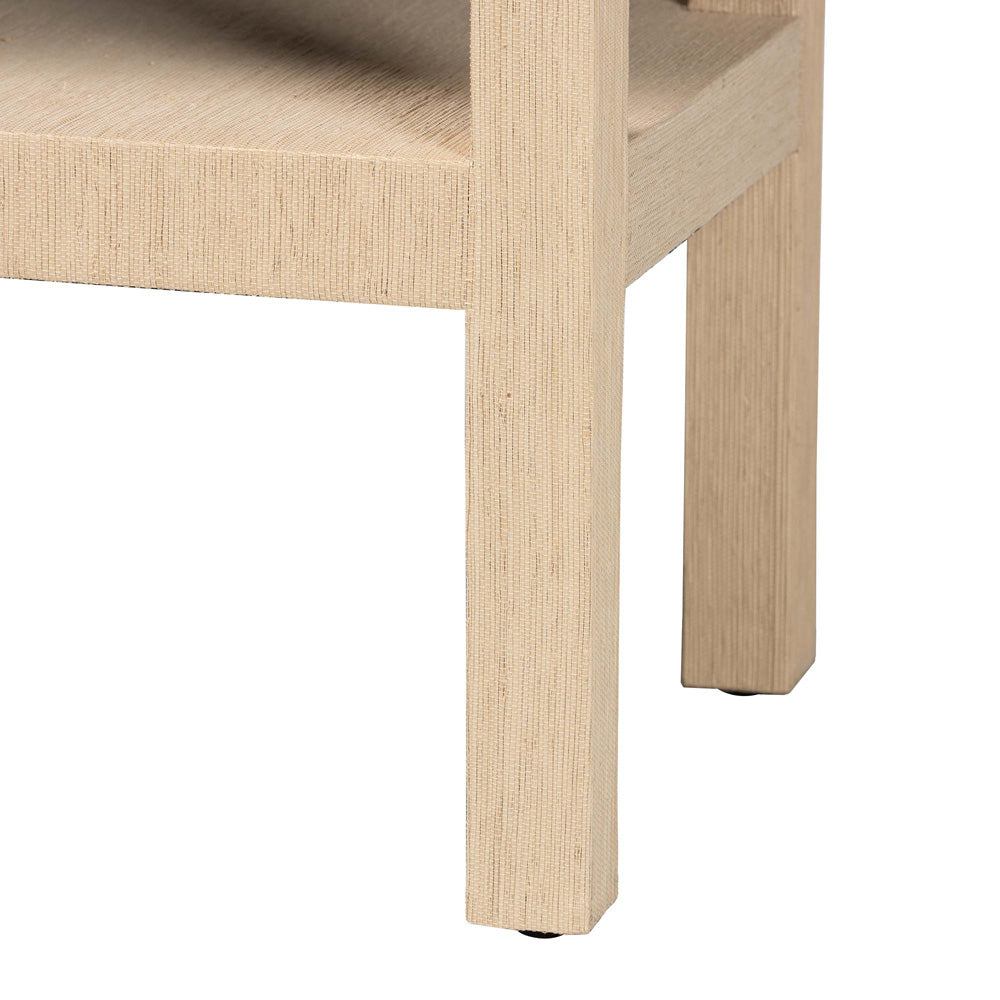 bali & pari  - Mason Console Table in Beige - Mason-Faux Raffia-Console Table view 5