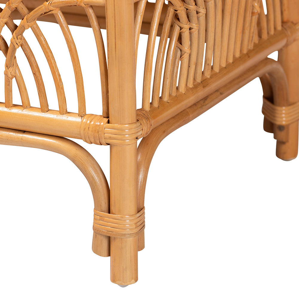 bali & pari - Materra Footstool in White/Light Honey - Materra-Light Honey Ratttan-Stool view 4
