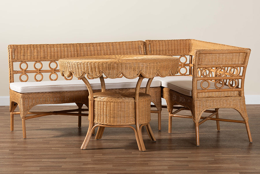 bali & pari - Matilde Dining Set in Light Honey - Matilde-3PC Dining Nook Set view 10