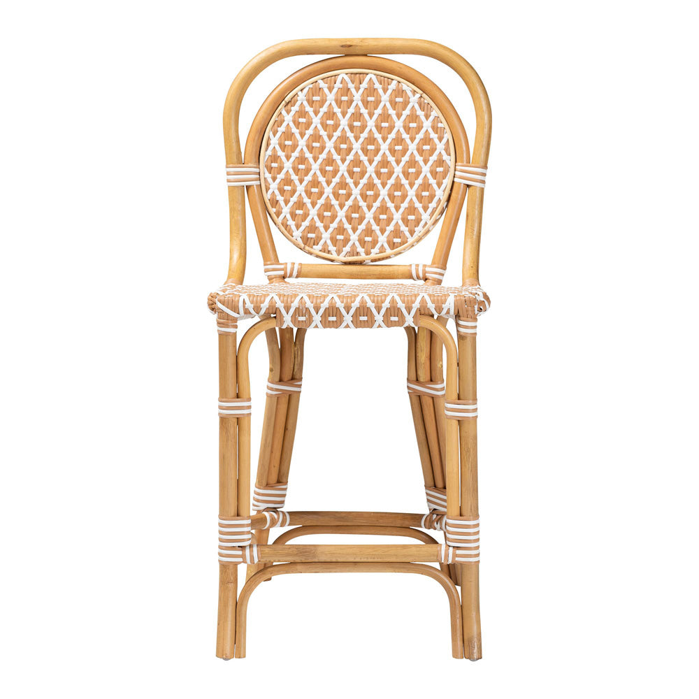 bali & pari - Mattie Counter Stool in Natural Brown/Beige/White - Mattie-Rattan-Beige/White-No Arm-CS view 2