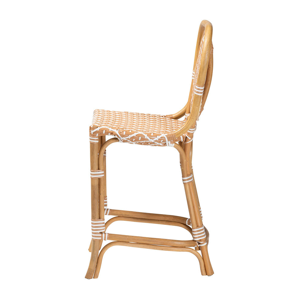 bali & pari - Mattie Counter Stool in Natural Brown/Beige/White - Mattie-Rattan-Beige/White-No Arm-CS view 3