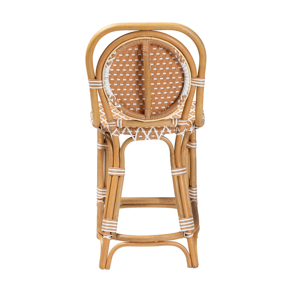 bali & pari - Mattie Counter Stool in Natural Brown/Beige/White - Mattie-Rattan-Beige/White-No Arm-CS view 4