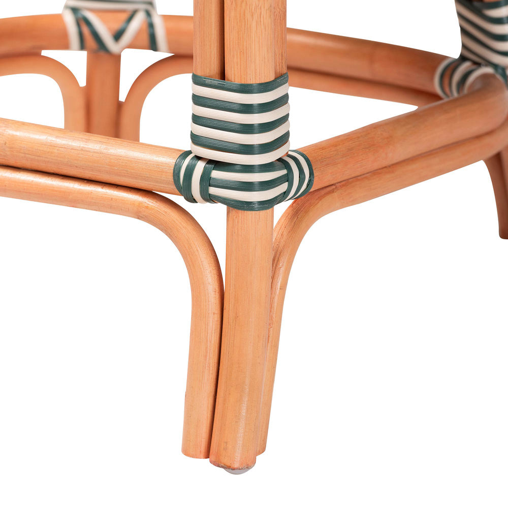 bali & pari - Mattie Counter Stool in Natural Brown/Green/White - Mattie-Rattan-Green/White-No Arm-CS view 6