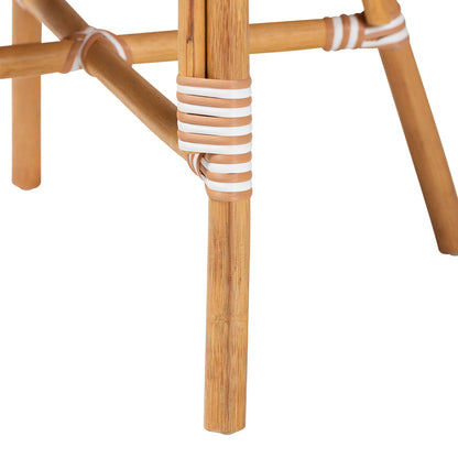 bali & pari - Mattie Dining Chair in Natural Brown/Beige/White - Mattie-Rattan-Beige/White-Arm-DC view 6