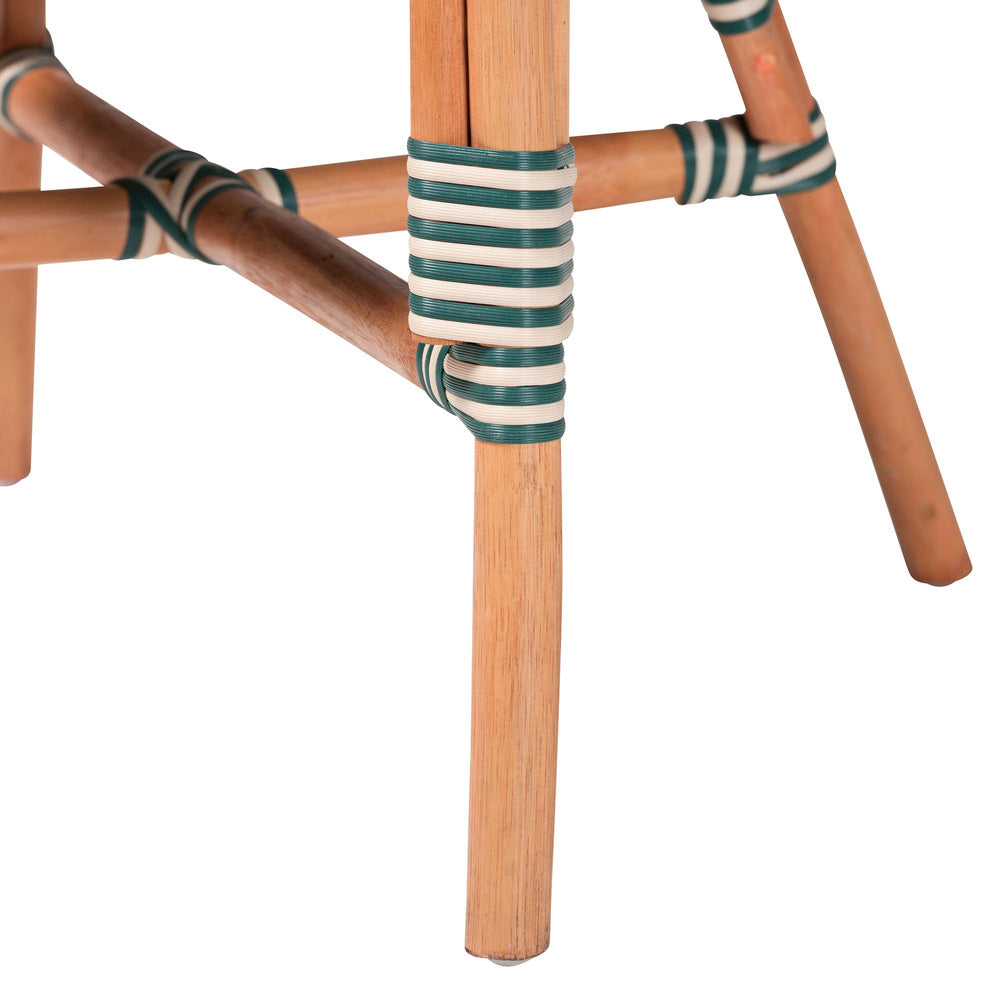 bali & pari - Mattie Dining Chair in Natural Brown/Green/White - Mattie-Rattan-Green/White-Arm-DC view 6