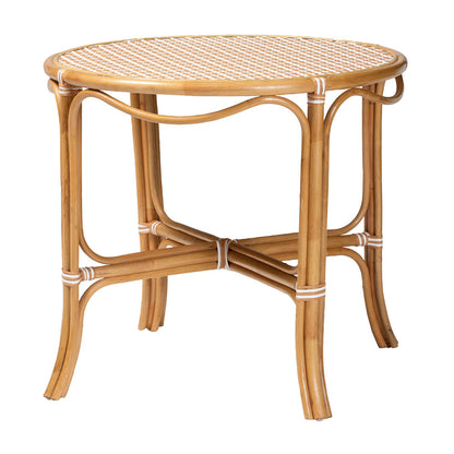 bali & pari - Mattie Dining Set in Natural Brown/Beige/White - Mattie-Rattan-Beige/White-5PC Dining Set view 3