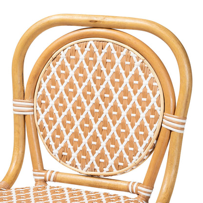 bali & pari - Mattie Dining Set in Natural Brown/Beige/White - Mattie-Rattan-Beige/White-5PC Dining Set view 5