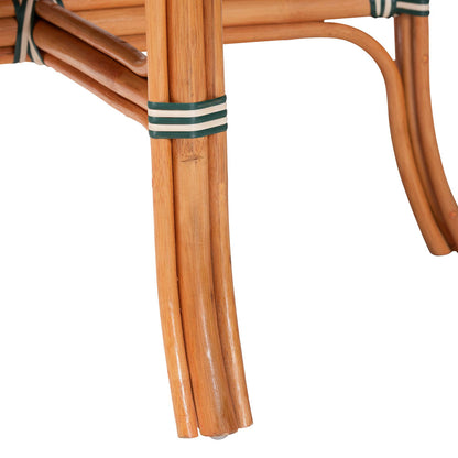bali & pari - Mattie Dining Table in Natural Brown/Green/White - Mattie-Rattan-Green/White-DT view 3