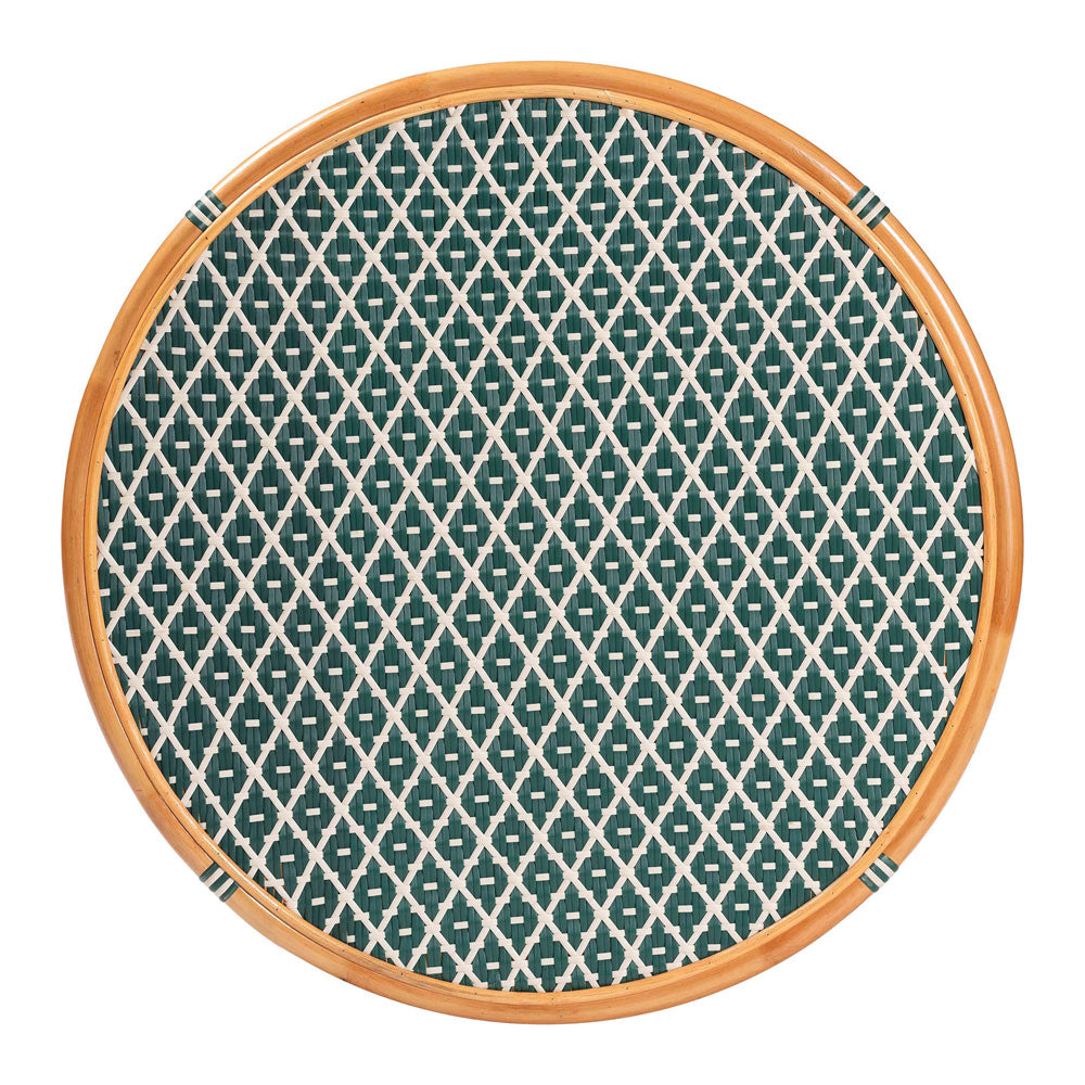 bali & pari - Mattie Dining Table in Natural Brown/Green/White - Mattie-Rattan-Green/White-DT view 4