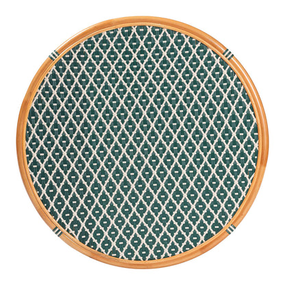 bali & pari - Mattie Dining Table in Natural Brown/Green/White - Mattie-Rattan-Green/White-DT view 4