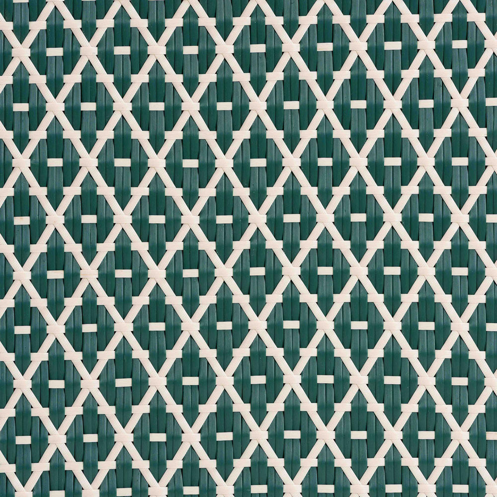 bali & pari - Mattie Dining Table in Natural Brown/Green/White - Mattie-Rattan-Green/White-DT view 5