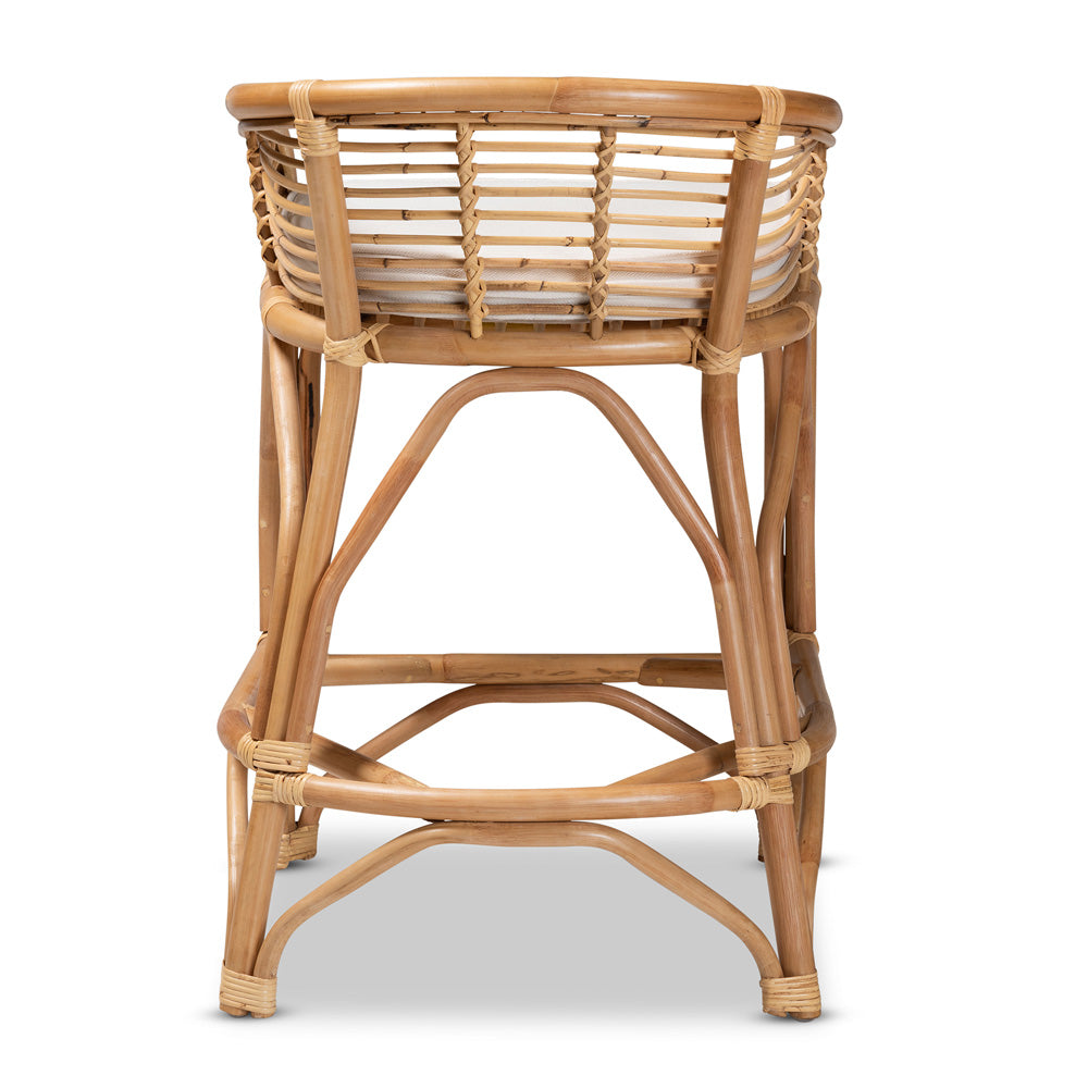 bali & pari - Maverick Counter Stool in White/Natural Brown - Maverick-Rattan-CS view 4