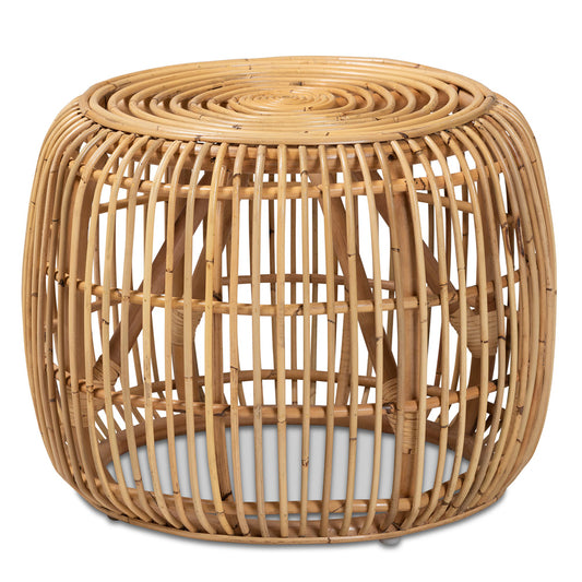 bali & pari - Maverick End Table in Natural Brown - Maverick-Rattan-ET view 1