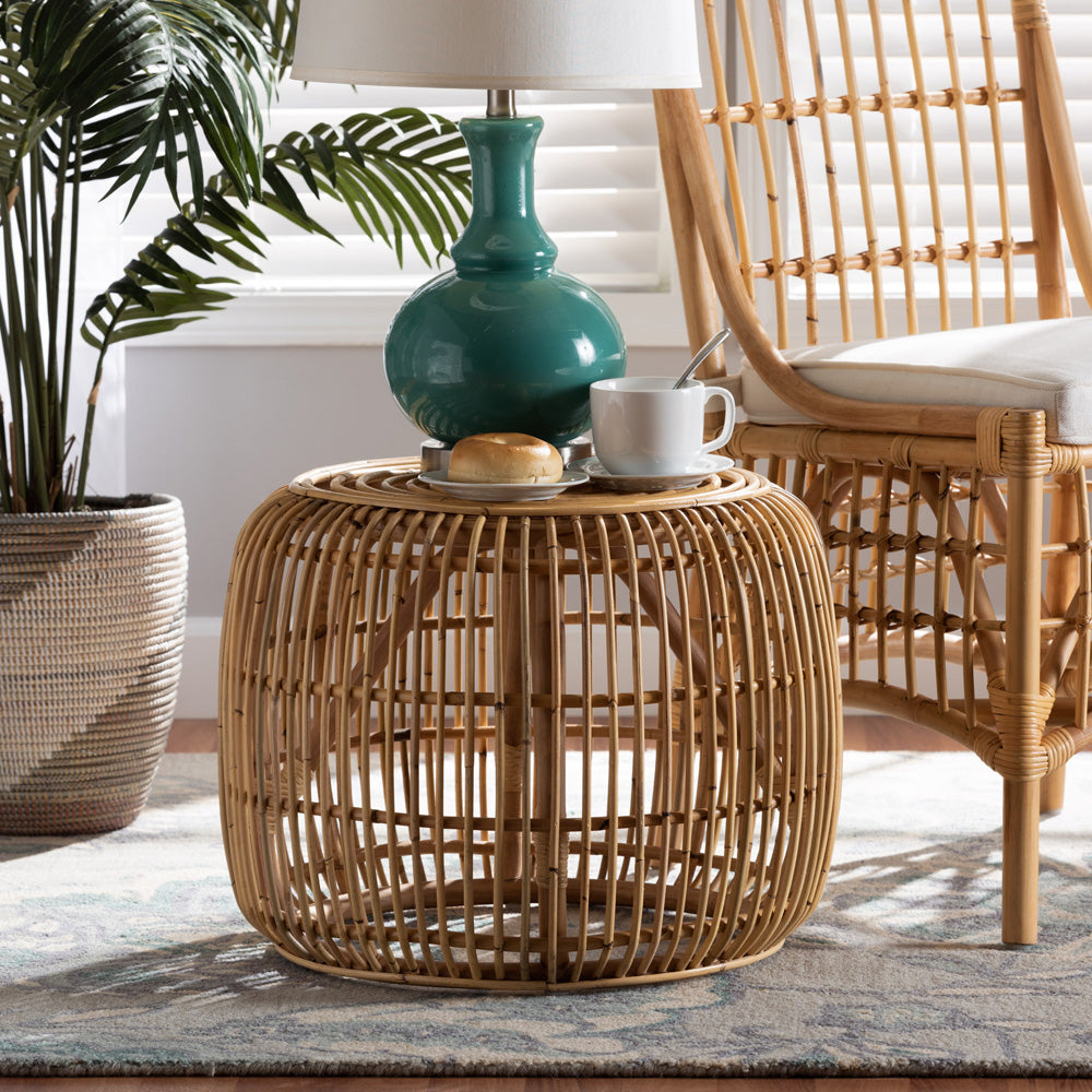 bali & pari - Maverick End Table in Natural Brown - Maverick-Rattan-ET view 4