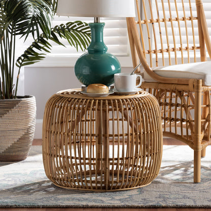 bali & pari - Maverick End Table in Natural Brown - Maverick-Rattan-ET view 4