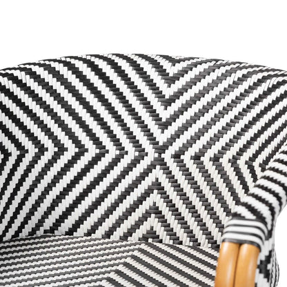 bali & pari - Max Counter Stool in Natural Brown/Black/White - Max-Rattan-Black/White/Natural-Arm-CS view 5
