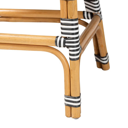 bali & pari - Max Counter Stool in Natural Brown/Black/White - Max-Rattan-Black/White/Natural-Arm-CS view 6