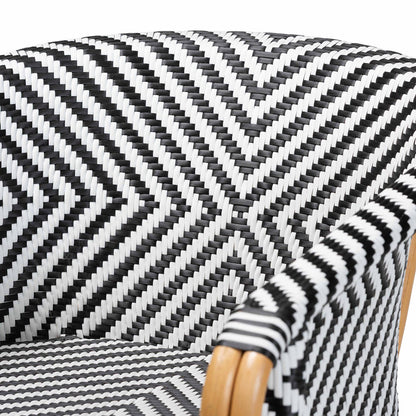 bali & pari - Max Set of 2 Dining Chairs in Natural Brown/Black/White - Max-Rattan-Black/White/Natural-Arm-DC view 4