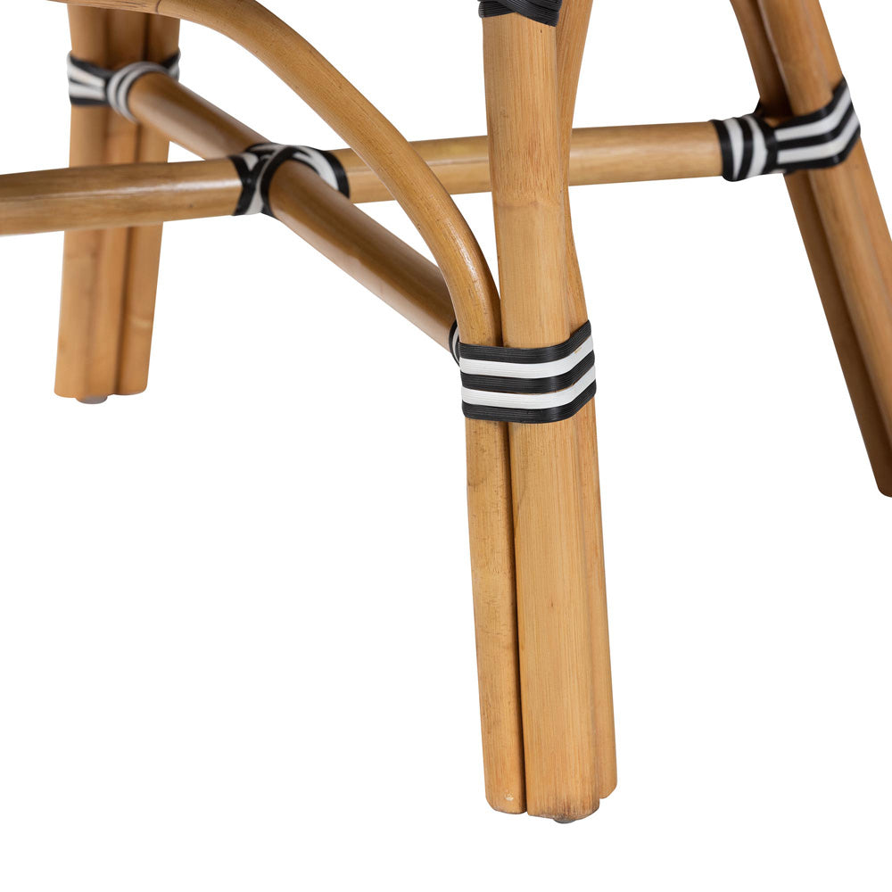 bali & pari - Max Set of 2 Dining Chairs in Natural Brown/Black/White - Max-Rattan-Black/White/Natural-Arm-DC view 5