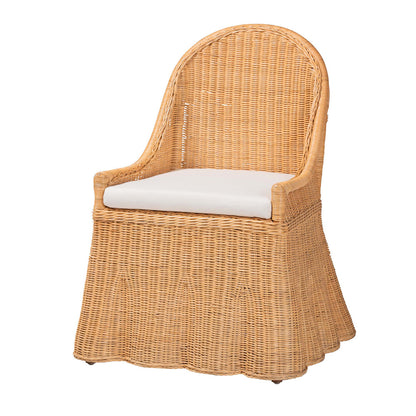 bali & pari  - Maya Dining Chair in Light Honey - Maya-Light Honey Rattan-Cushion-CC view 1