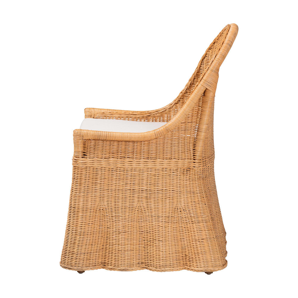 bali & pari  - Maya Dining Chair in Light Honey - Maya-Light Honey Rattan-Cushion-CC view 3