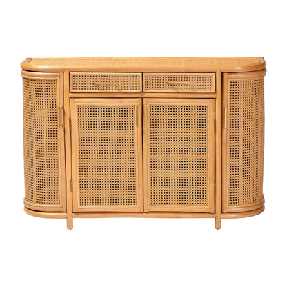 bali & pari  - McKenna Sideboard in Light Honey/Gold - McKenna-Light Honey Rattan-Cabinet view 3