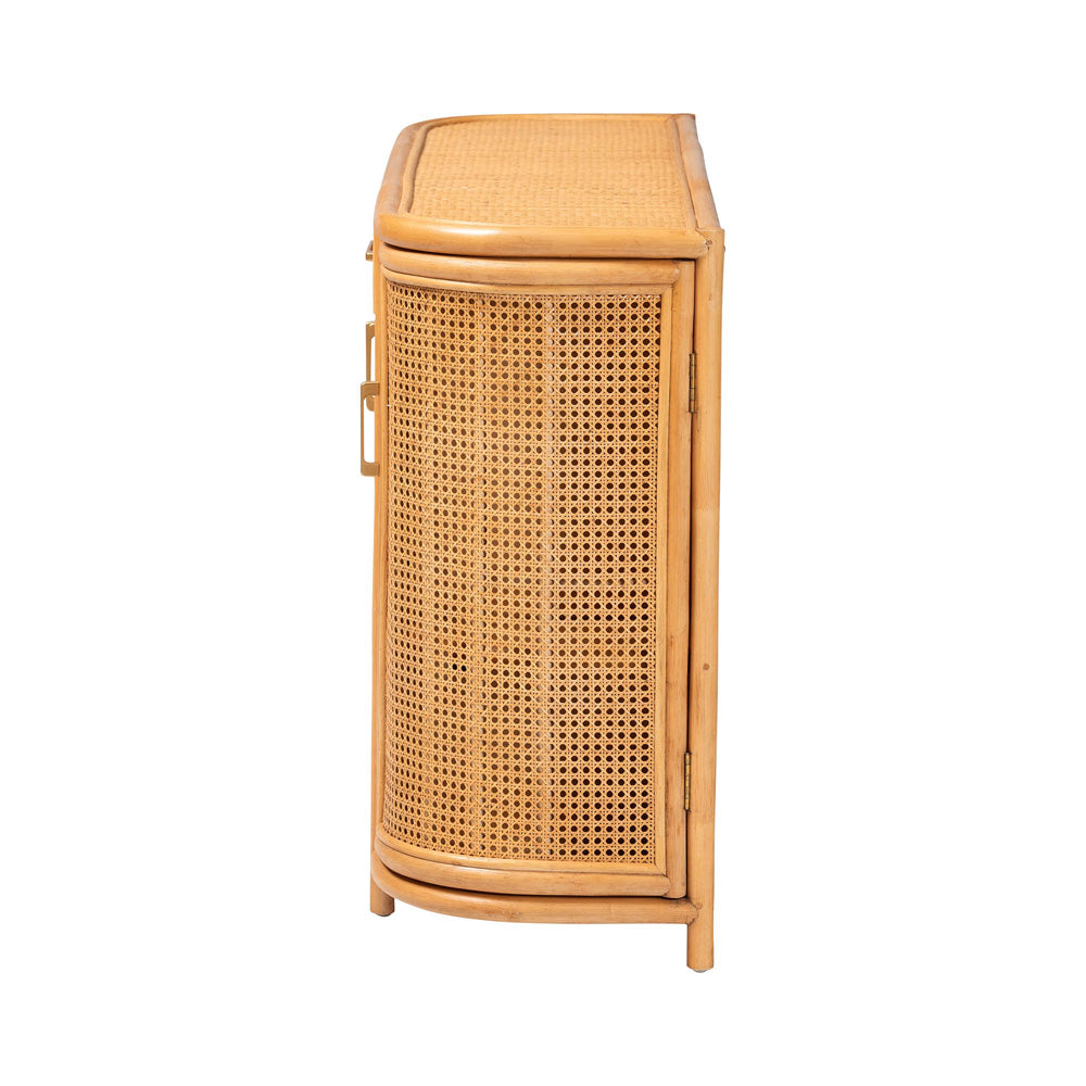 bali & pari  - McKenna Sideboard in Light Honey/Gold - McKenna-Light Honey Rattan-Cabinet view 4