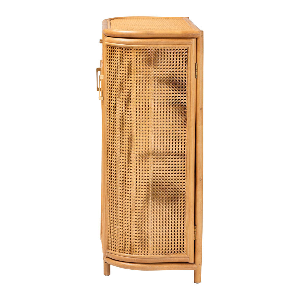 bali & pari  - McKenna Storage Cabinet in Light Honey/Gold - Mave-Light Honey Rattan-Cabinet view 4