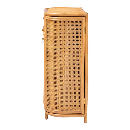 bali & pari  - McKenna Storage Cabinet in Light Honey/Gold - Mave-Light Honey Rattan-Cabinet view 4