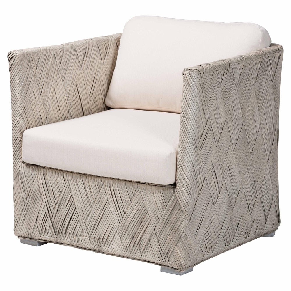 bali & pari - Melbourne Arm Chair in Whitewash - Melbourne-White Wash-Cushion-CC view 1