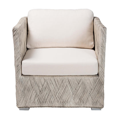 bali & pari - Melbourne Arm Chair in Whitewash - Melbourne-White Wash-Cushion-CC view 2