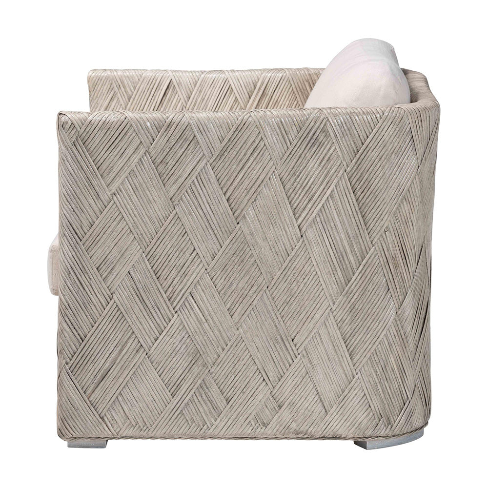 bali & pari - Melbourne Arm Chair in Whitewash - Melbourne-White Wash-Cushion-CC view 3