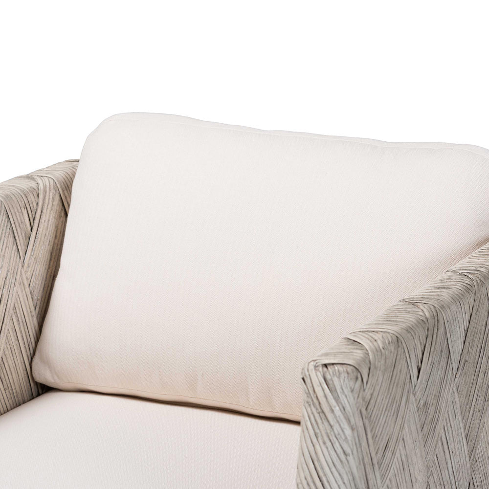 bali & pari - Melbourne Arm Chair in Whitewash - Melbourne-White Wash-Cushion-CC view 5