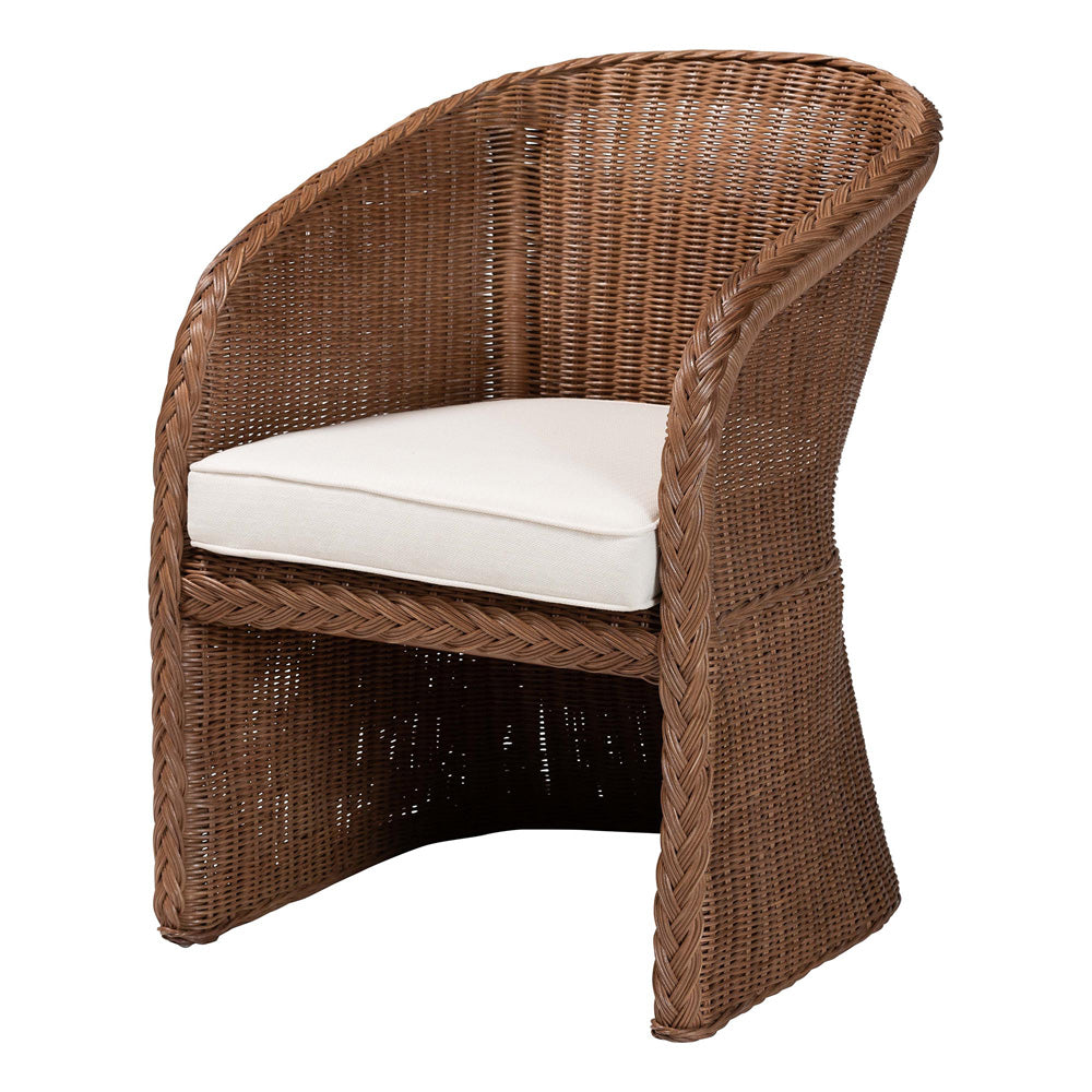 bali & pari - Memphis Arm Chair in Peanut Brown - Memphis-Peanut Brown/Rattan-CC view 1