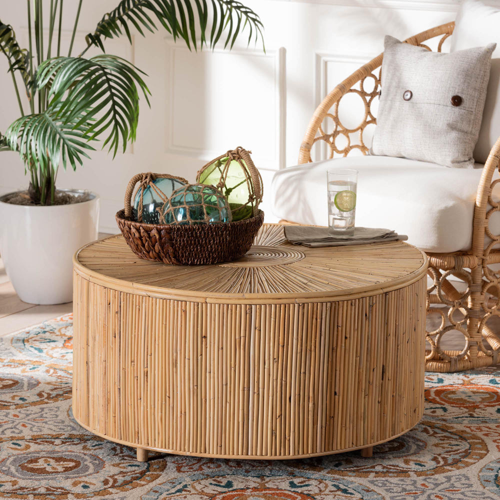 bali & pari - Miami Coffee Table in Light Honey - Miami-Natural Rattan-CT view 5