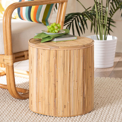 bali & pari - Milagra End Table in Light honey - Misisipi-Natural Rattan-ET view 6