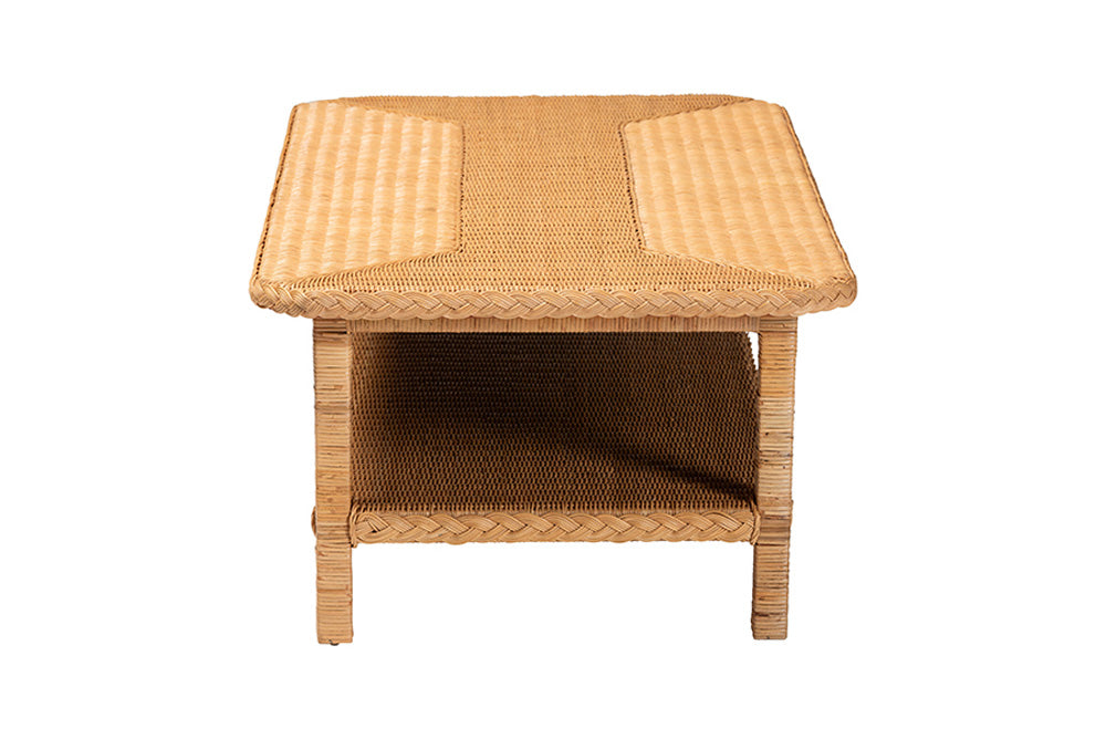 bali & pari - Minahasa Coffee Table - MINAHASA-Light Honey Rattan-Coffee Table view 3