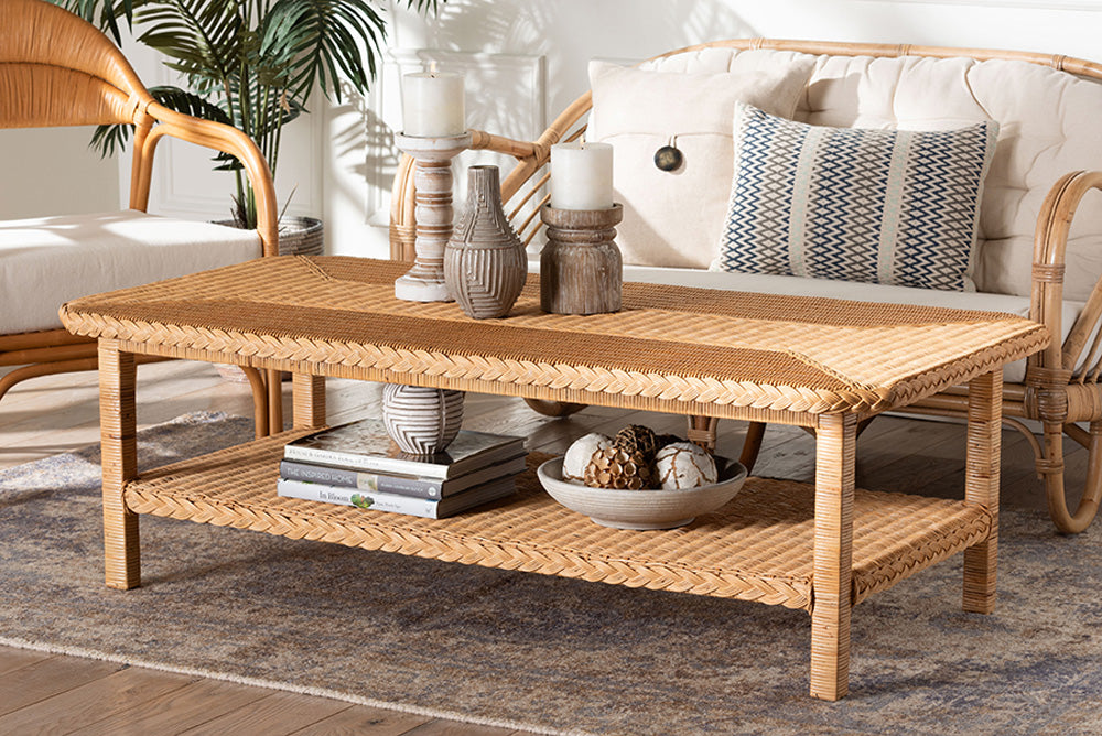 bali & pari - Minahasa Coffee Table - MINAHASA-Light Honey Rattan-Coffee Table view 5