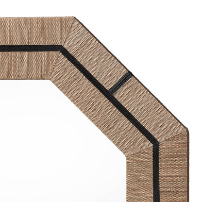 bali & pari - Mirai Mirror in Natural/Black - Grasscloth Mendong Black-Octagon-Mirror view 3