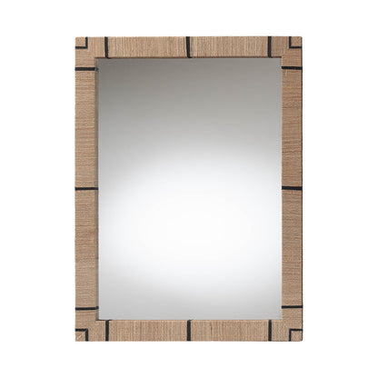 bali & pari - Mirai Mirror in Natural/Black - Grasscloth Mendong Black-Rectangle-Mirror view 1