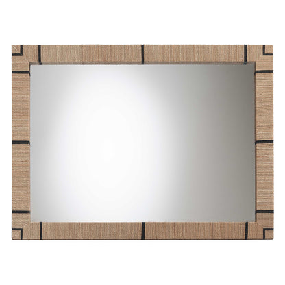 bali & pari - Mirai Mirror in Natural/Black - Grasscloth Mendong Black-Rectangle-Mirror view 2