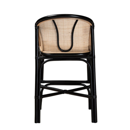 bali & pari  - Miranda Counter Stool in White/Natural Brown/Black - Miranda-Rattan-CS view 4