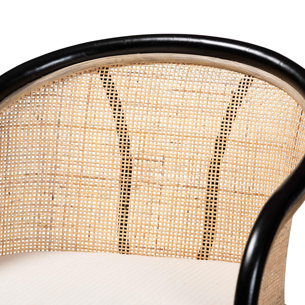bali & pari  - Miranda Counter Stool in White/Natural Brown/Black - Miranda-Rattan-CS view 5