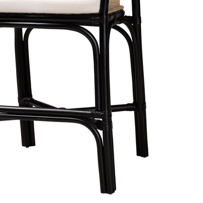bali & pari  - Miranda Counter Stool in White/Natural Brown/Black - Miranda-Rattan-CS view 6