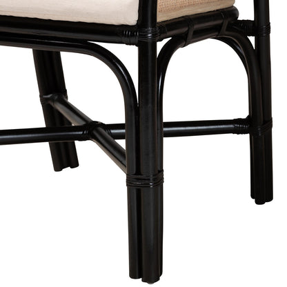 bali & pari - Miranda Set of 2 Dining Chairs in White/Natural Brown/Black - Miranda-Rattan-DC view 5