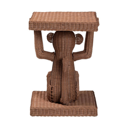 bali & pari - Miyoco End Table in Light Brown - Monkey-Light Brown/Rattan-ET view 4